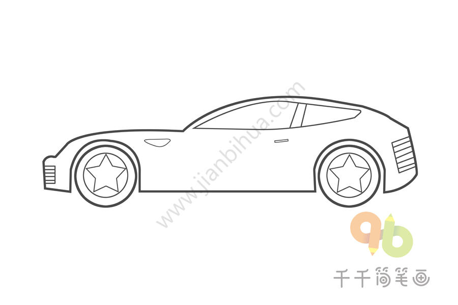 加长林肯汽车简笔画